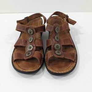 Josef Seibel Women Brown Leather Strappy Sandals The European Comfort Shoes 9